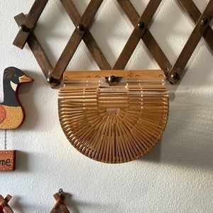 Bamboo Ark woven half circle clutch purse